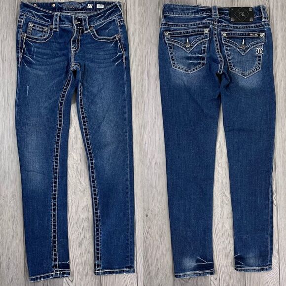 Miss Me Denim - Miss Me Women Size 27 Classic Skinny Leg Low Rise Denim Cotton Jeans Y2K Western